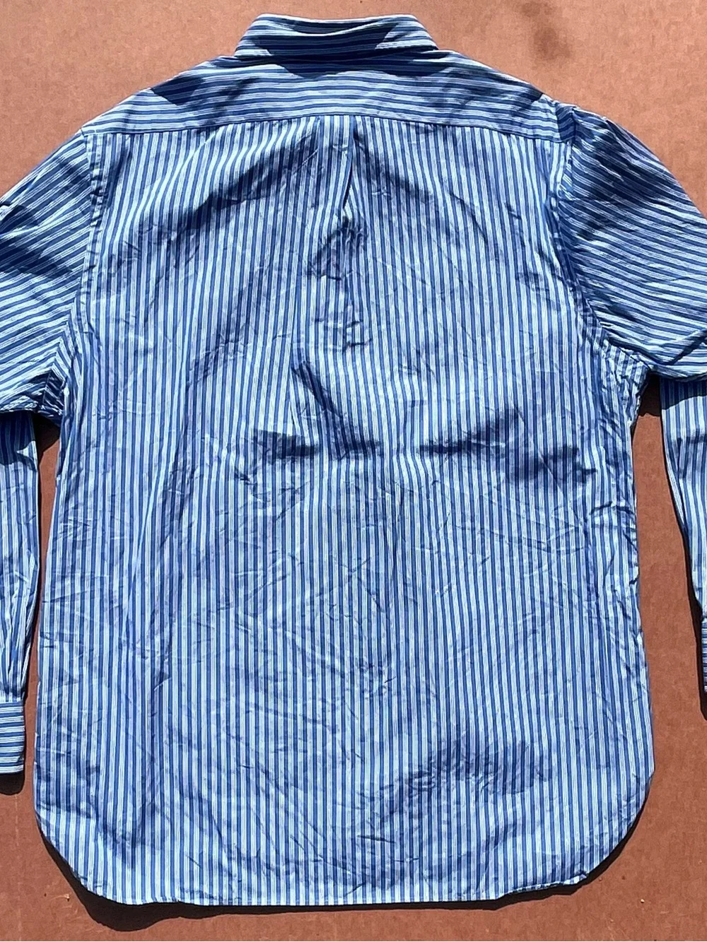 Ralph Lauren Men’s Blue White Striped Slim Fit Shirt Size 18 36/37 - Picture 6 of 6